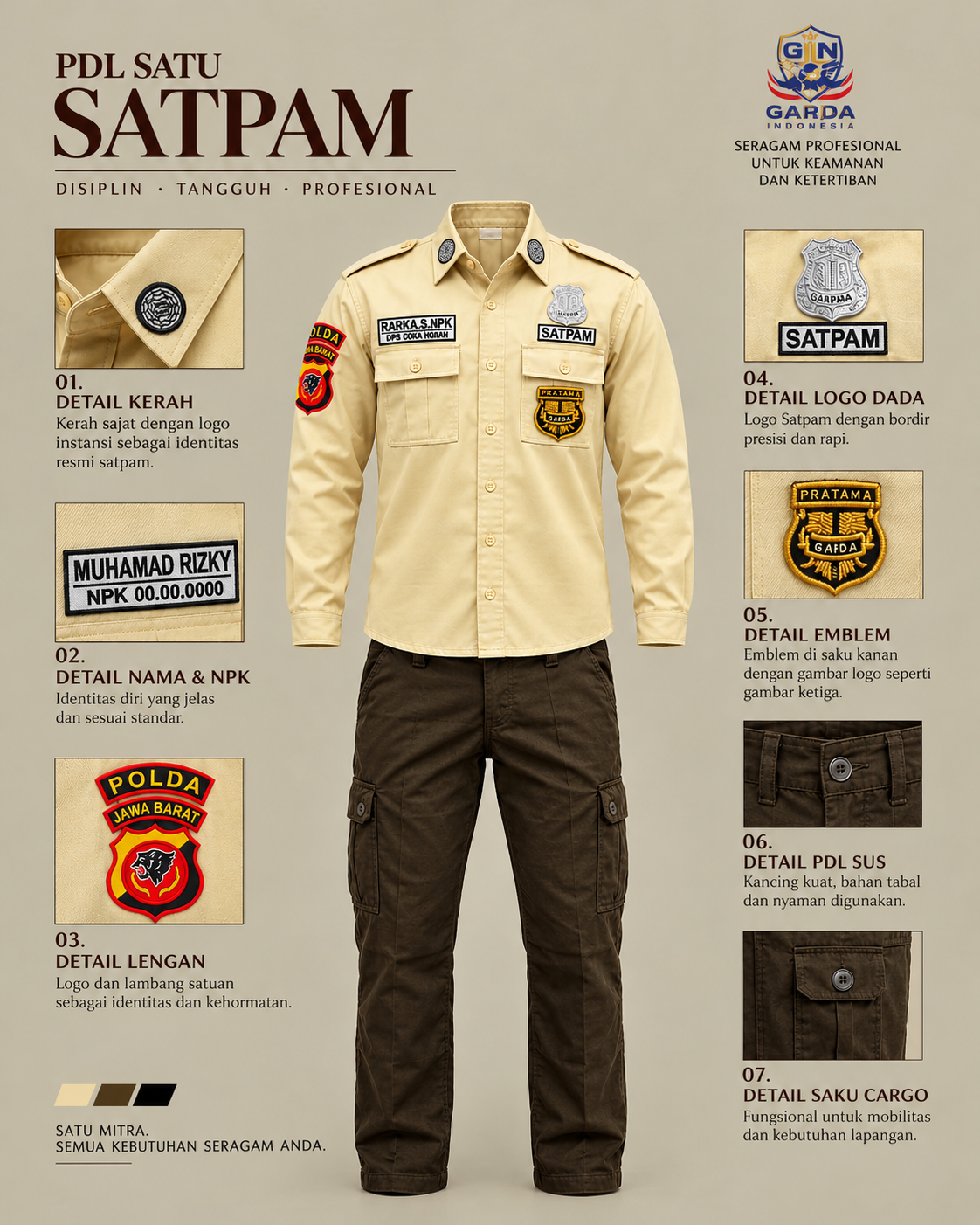 Seragam PDL Satu Satpam